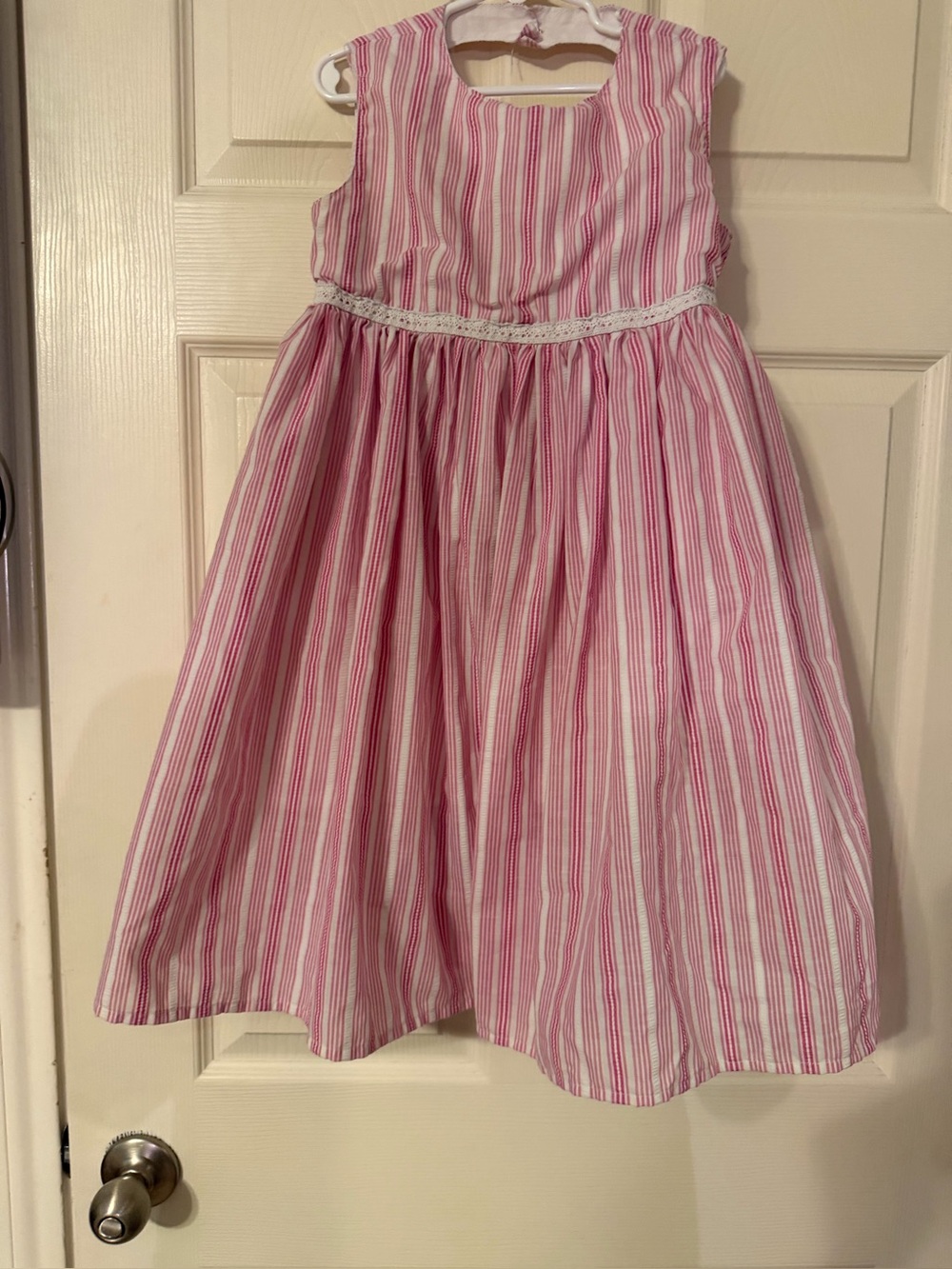 Fleurisse youth medium summer dress in pink & white